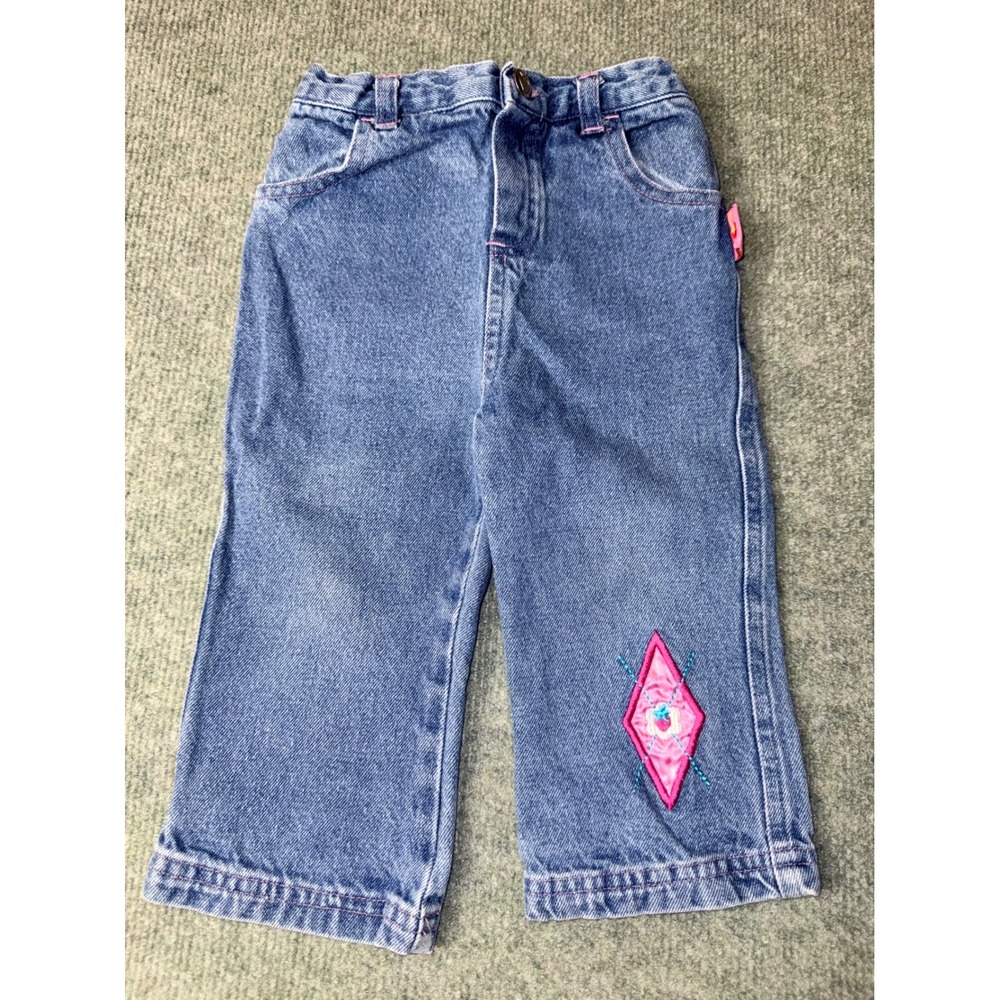 Strawberry Shortcake Jeans Kids 18M Blue Berry Wear Pink Stitch Denim vintage